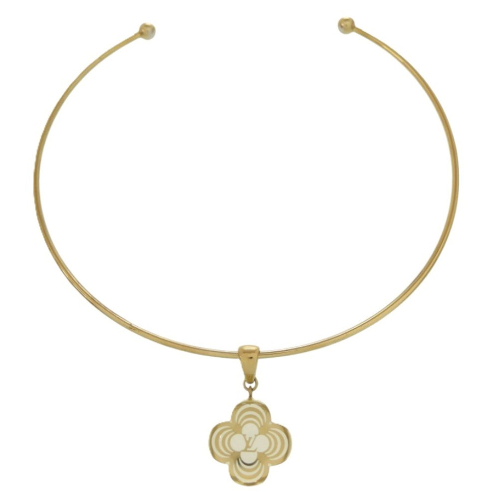 LOUIS VUITTON Gold Monogram Necklace